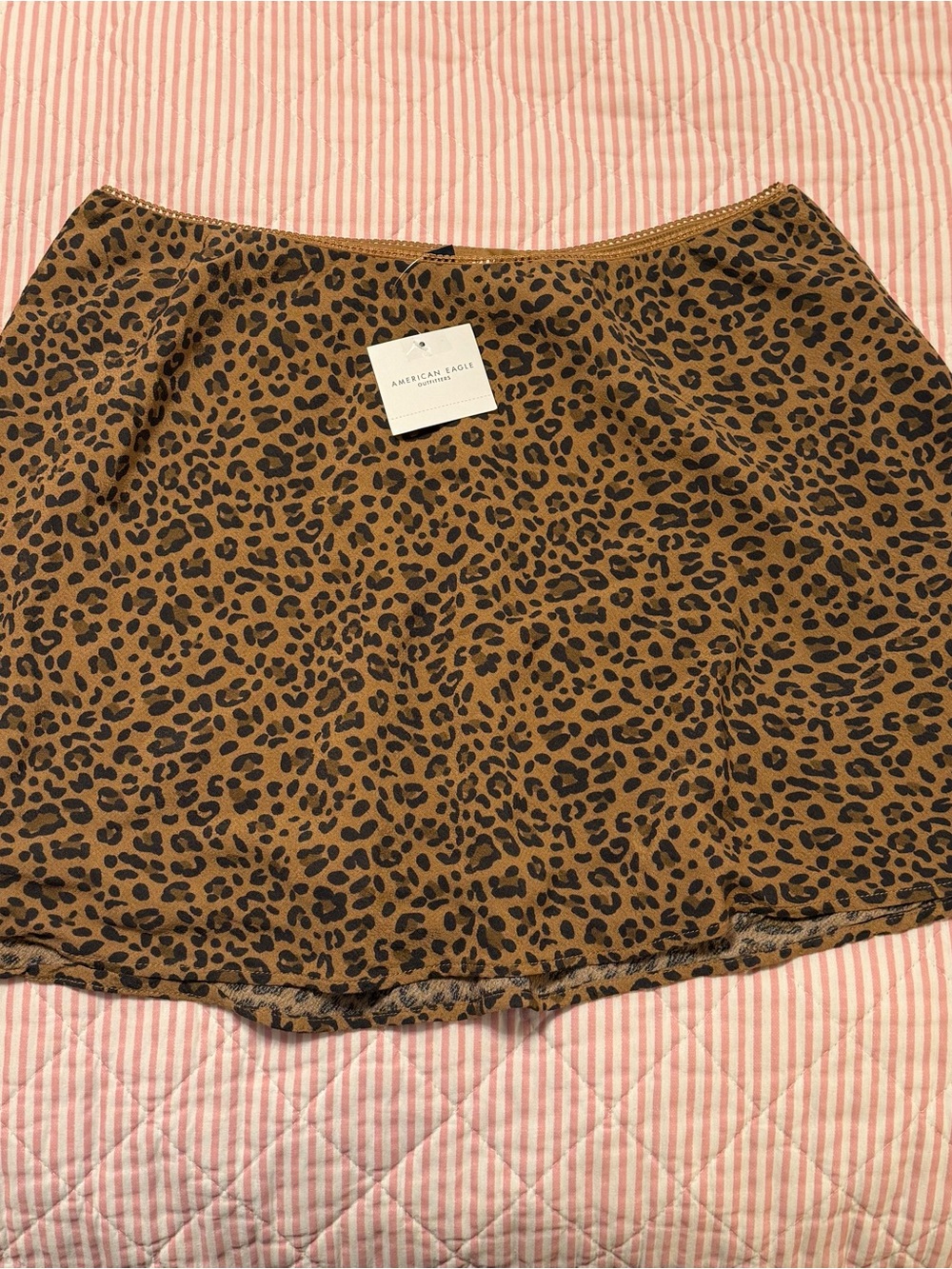 American Eagle Outfitters Leopard Print Skater Skirt - Brown and Black